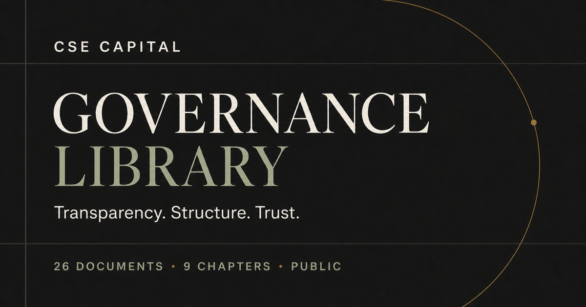 CSE Governance Library public overview.